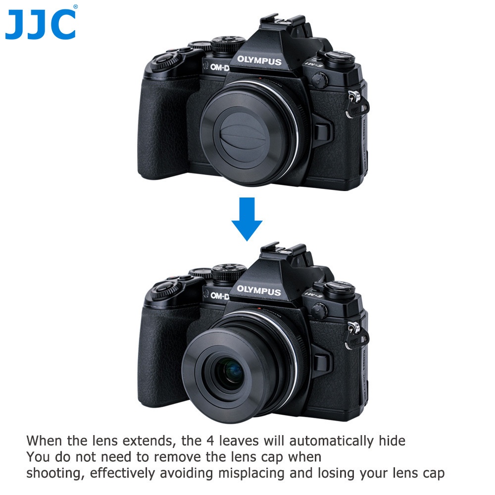 JJC Z-O14-42 ฝาปิดเลนส์อัตโนมัติเปลี่ยน LC-37C สำหรับเลนส์ Olympus M.ZUIKO DIGITAL ED 14-42mm F3.5-5.6 EZ , เลนส์ Digital 17mm F2.8, Panasonic G Vario 12-32mm F3.5-5.6 ASPH เลนส์