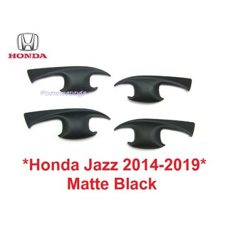 เบ้ารองมือเปิด เบ้ากันรอย HONDA JAZZ HATCHBACK 2014-2018 ดำด้าน ฮอนด้า แจ๊ส ถาดรองมือเปิดประตู เบ้ามือ ถ้วยมือเปิด