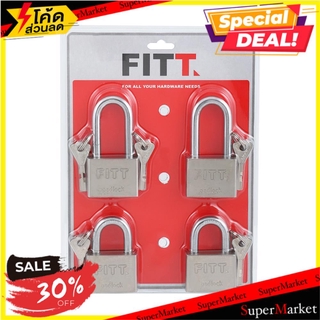 🔥ยอดนิยม!! กุญแจ MK FITT 50 MM 4 ตัว/ชุด สีสเตนเลส กุญแจคล้อง PADLOCK FITT MK 50MM 4EA/SET STAINLESS STEEL