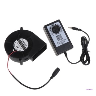 Con พัดลมระบายความร้อน DC 97 มม. x 33 มม. 12V 1.2A 4000RPM 9733 ปรับความเร็วได้ ปลั๊ก US สําหรับเตาย่าง ปิกนิก เตาไม้ ทําอาหาร