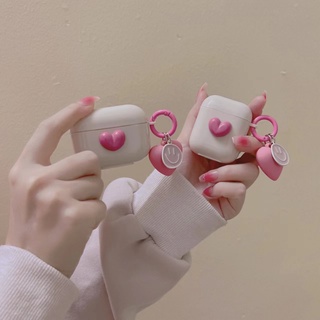 เคสหูฟัง กันกระแทก ลายหัวใจ สีชมพู สําหรับ AirPods 1 2 AirPods Pro gen3