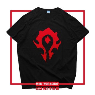 เสื้อยืดผู้ชาย World of Warcraft คิดถึงบริการ อำนาจ ว้าว พันธมิตรเผ่า Blizzard เกม e-sports อุปกรณ์ต่อพ่วง เสื้อยืดแขนสั