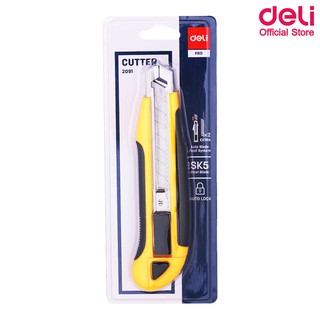 Deli 2091 Cutter คัทเตอร์ ขนาด 8 ใบมีด (แพ็คกล่อง 12 ชิ้น) ใบมีดคัตเตอร์ คัตเตอร์แบบพกพา อุปกรณ์ช่วยตัด อุปกรณ์สำนักงาน