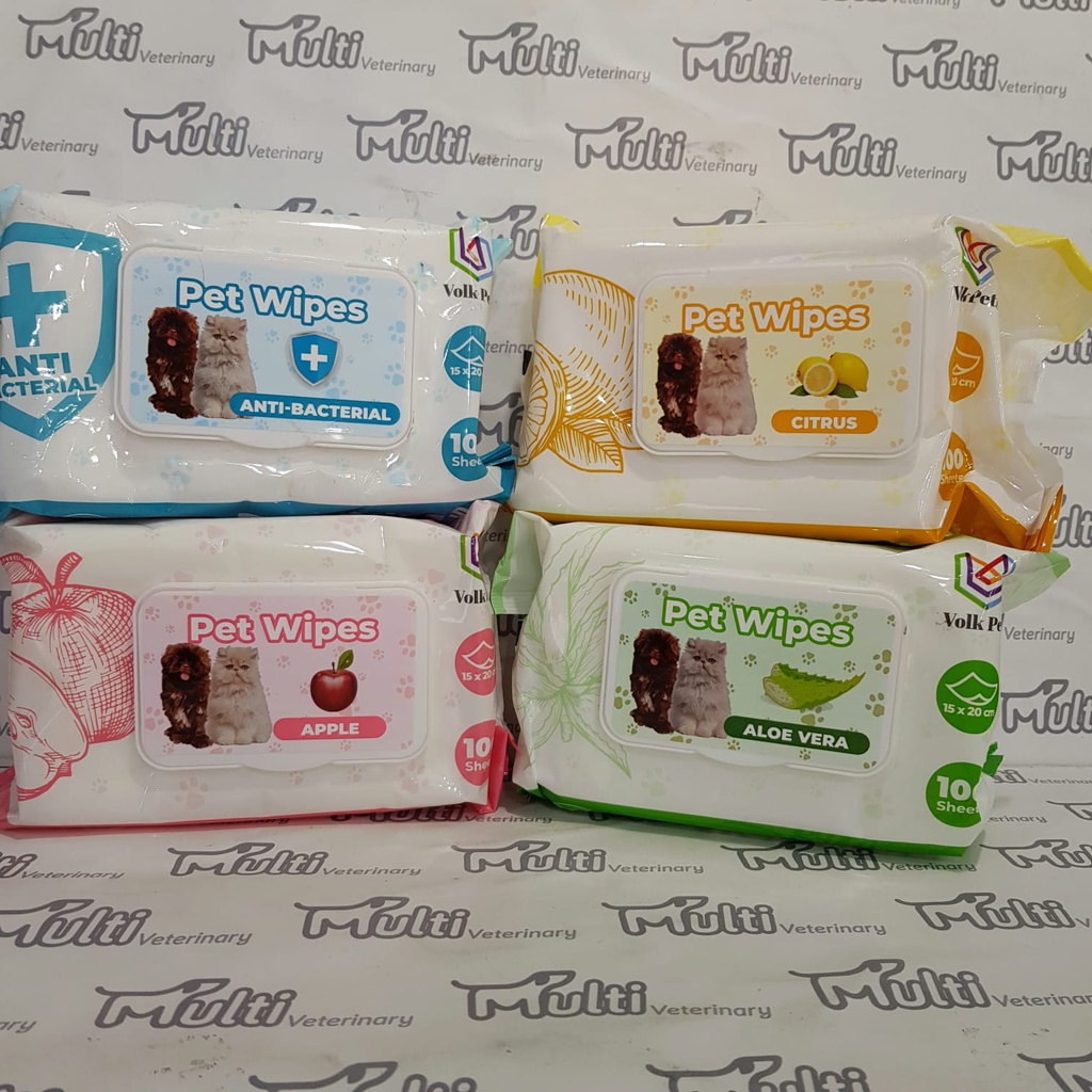 VolkPets WET TISSUE Wipes บรรจุ 100 WET Wipes สําหรับสุนัขและแมว
