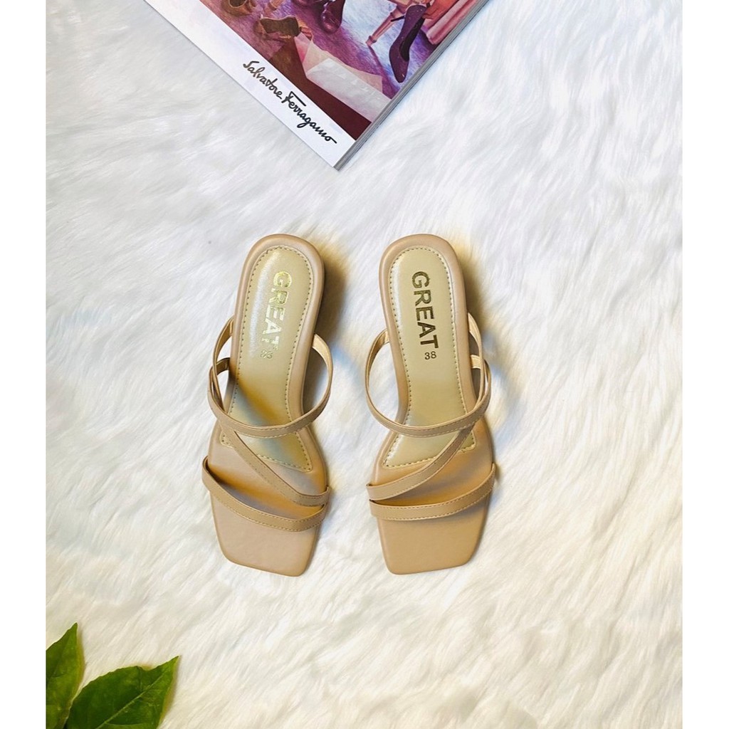 GREAT-T08 รองเท้าผู้หญิงส้นสูง รองเท้าผู้หญิงส้นสูง1.5นิ้ว มีให้เลือก5สี สินค้าไทย ไซส์ครบ 36-45