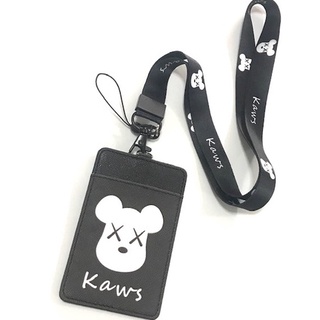 KAWS BW สายคล้องคอ สายคล้องบัตร ที่ใส่บัตร ซองใส่บัตร พร้อมสายคล้องคอ ลาย KAWS WB งานดี สวยงาม สำหรับ บัตร 6x8 cm   8118