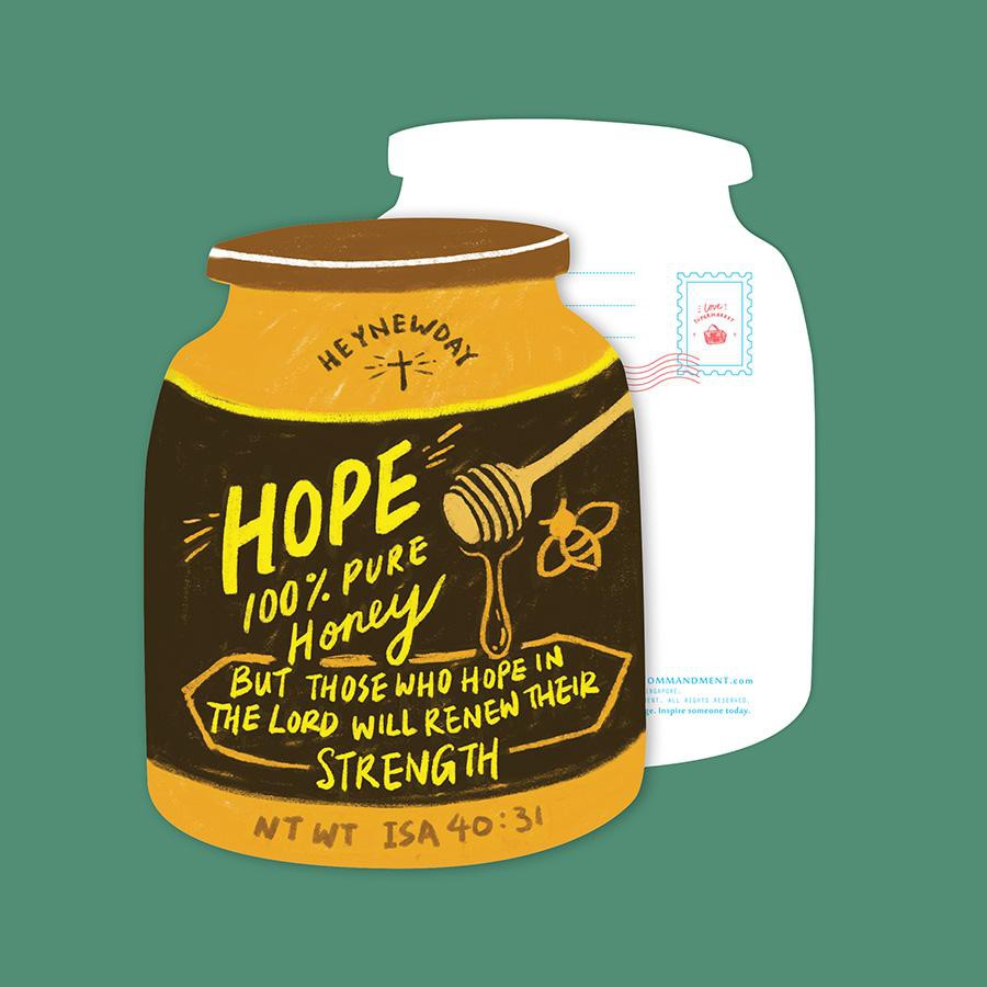 Hope Honey Isaiah 40:31 LOVE SUPERMARKET โปสการ์ดคริสเตียน
