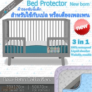 🔥ลดแรง🔥 ผ้ารองซับฉี่ วางใน playpen รุ่น NEW BORN newborn crib playpan นุ่มพิเศษ ซักได้ ยี่ห้อ SuperSorber