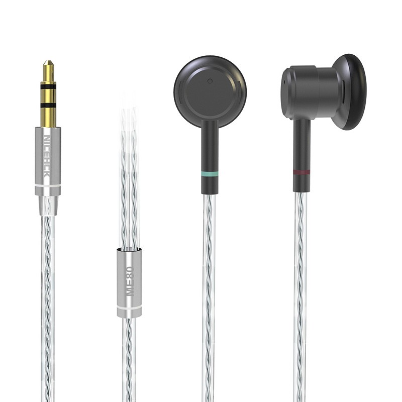 NICEHCK ME80 3.5mm Earbud 15.4mm Dynamic Driver HIFI Metal Bass Earbud Headset Earphone Cost-effecti