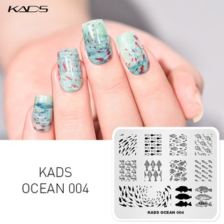 Ocean 004 แผ่นแม่แบบสำหรับใช้ในการตกแต่งเล็บ 1 ชิ้น