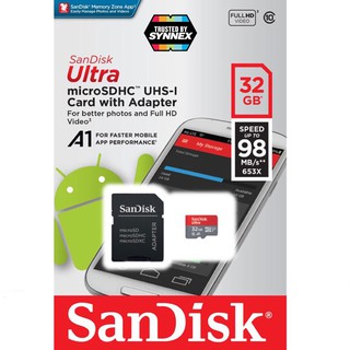 SanDisk Ultra microSD 32GB ความเร็ว 98MB/s  ประกันศูนย์ synnex 10ปี