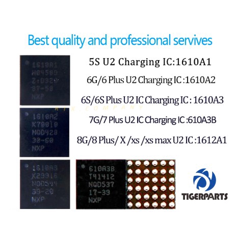 ใหม่ 1610A1 1610A2 1610A3 610A3B 1612A1 ชาร์จ U2 USB IC สําหรับ iPhone 5S 6 6P 6S 6SP 7P 8G 8Plus X 
