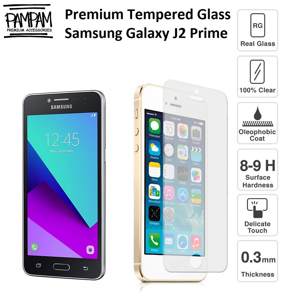 LAYAR Premium Tempered Glass Samsung Galaxy J2 Prime G532 9H HP Anti-Scratch Screen creen Guard Prot