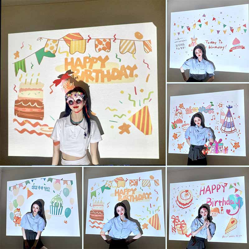 โคมไฟโปรเจคเตอร์ Happy Birthday สําหรับตกแต่งปาร์ตี้วันเกิด
