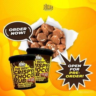 Lot ล่าสุด 112021 Nims crispy Choco tub  นำเข้ามาเลเซีย ขนมเคลือบชอคโกแลต ขนมทานเล่น ชอคโก้คริสปี้ WtzJ