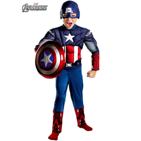 ชุดแฟนซีเด็กชาย Captain America Avengers Classic Muscle Boys Costumeไซส์ L(7-9 ปี)