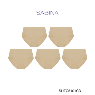 Sabina ซาบีน่า กางเกงชั้นใน (Set 5 ชิ้น) (High Waist) รุ่น Panty Zone รหัส SUZC5101CD สีเนื้อเข้ม