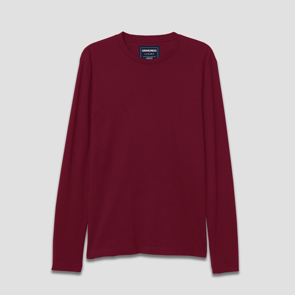 Grandness เสื้อคอกลม Luxury Cotton แขนยาว รุ่น LX168 (สีเลือดหมู)