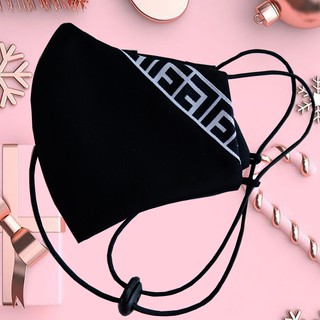 พร้อมส่ง หน้ากากผ้า Fendi สีดำ ปรับสายได้