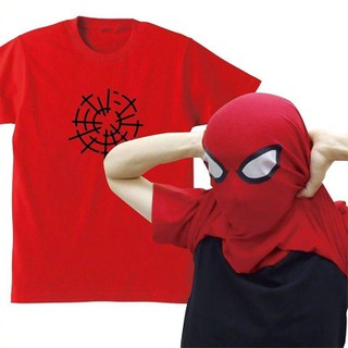 😈เสื้อยืดคอกลมแขนสั้น Back Flip Hero Mask (SPIDER MAN)💯