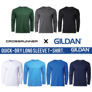 Gildan x CROSSRUNNER เสื้อยืดแขนยาว แบบแห้งเร็ว น้ําหนักเบา สําหรับผู้ชาย และผู้หญิง CRR36400 CRR36400