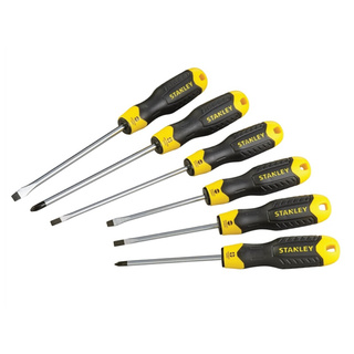 🔥แนะนำ!! ชุดไขควง STANLEY รุ่น 65-242 (แพ็ค 6 ชิ้น) สีดำ-เหลือง Screwdrivers &amp; Nut Drivers