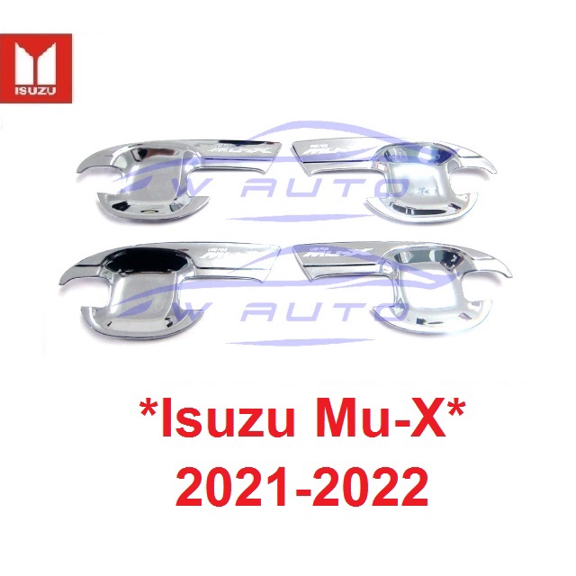 ถาดรองมือเปิดประตู Isuzu MUX MU-X 2020 2021 - 2022 ชุบ โครเมียม ถ้วยมือเปิด อีซูซุ มิวเอ็กซ์ เบ้ารองมือเปิด เบ้ากันรอย