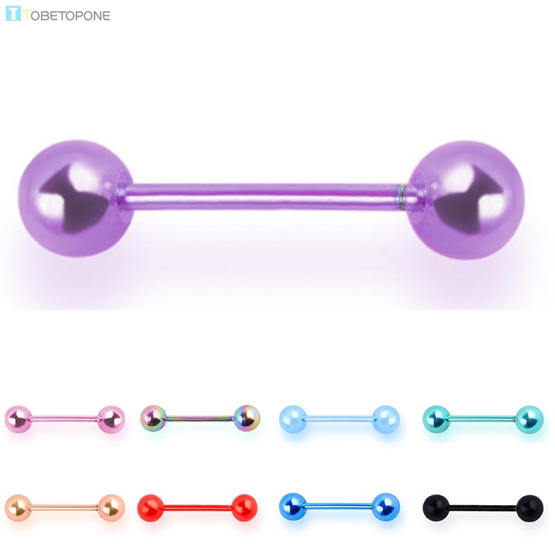 Rainbow Nipple Bar Simple Tongue Bars Nipple Piercing Gold Nipple Rings