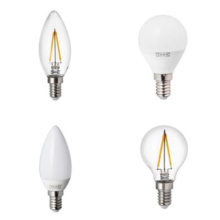 IKEA, E14 หลอดไฟ LED แสงสีส้ม,แสงสีขาว หลอดใส หลอดฝ้า / 1 ชิ้น ikea