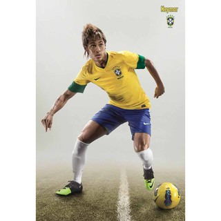 โปสเตอร์ เนย์มาร์ Neymar บราซิล กีฬา football นัก ฟุตบอล โปสเตอร์ ติดผนัง สวยๆ รูปภาพ poster 34.5 x 23.5 นิ้ว โดยประมาณ