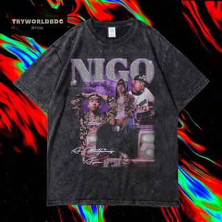 เสื้อยืด พิมพ์ลาย Tryworldbdg OFFICIAL "NIGO" | เสื้อยืด ซักได้ | หินล้าง | เสื้อยืด ขนาดใหญ่ | เสื้อยืด ลาย RAP TEE สไต