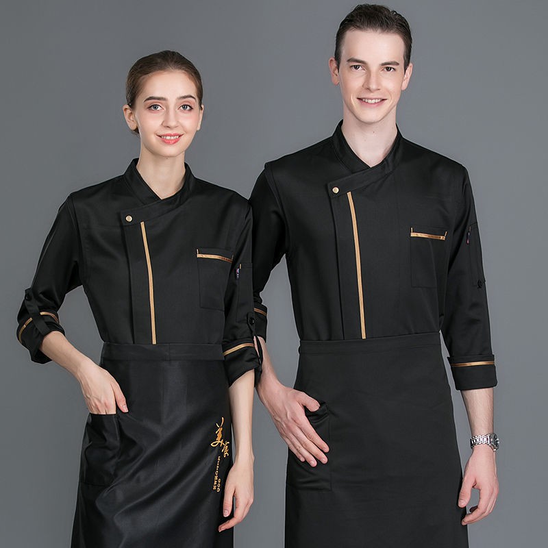 🎉Chef clothes แขนยาว/แขนสั้น เสื้อเชฟ ชุดเชฟ เสื้อผ้าทํางาน เสื้อทำงานแขนยาว เสื้อผ้าพ่อครัวชายและหญิง เนื้อผ้าcotton
