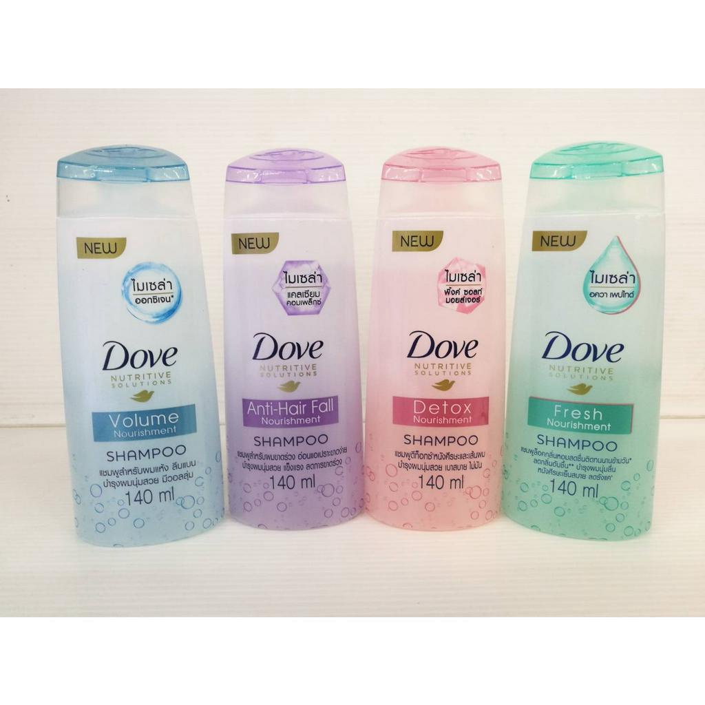 (140 มล.) Dove NUTRITUVE SOLUTIONS NOURISHMENT Shampoo โดฟ แชมพู ไมเซล่า มีให้เลือก 4 สูตร