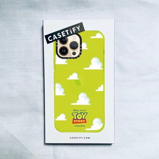 Casetify X Disnep PIXAR TOY STOORY เคสนิ่ม ลายก้อนเมฆสีขาวเรืองแสง สีเหลือง สําหรับ IPhone 14 13 12 11 Pro MAX Mini XS MAX XR X SE 6 6S 7 8 Plus