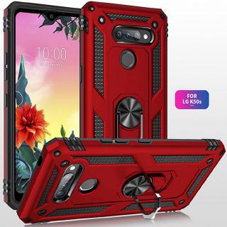 เคสโทรศัพท์มือถือ PC แข็ง กันกระแทก พร้อมแหวนนิ้ว หลากสี สําหรับ LG K50S LG K50S