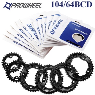 Prowheel ใบจานหน้าจักรยาน ความเร็วคู่ 26 28 36 38T 64 104BCD สําหรับจักรยานเสือภูเขา 10 11 ความเร็ว