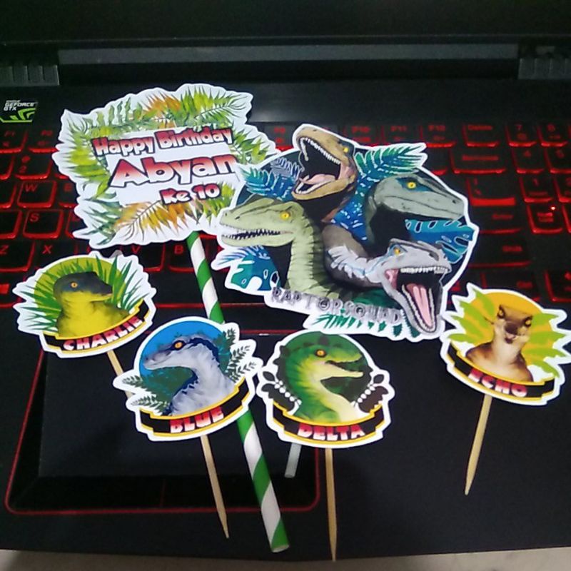 เค้กท็อปเปอร์ raptor squad trex ไดโนเสาร์