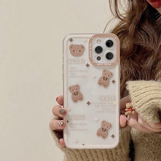 เคสโทรศัพท์มือถือนิ่ม ป้องกันเลนส์ ลายหมีนมน่ารัก สําหรับ Samsung Galaxy A03 A03S A02S A21S A20S A10S A22 A31 A32 A02 M02 A11 M11 A12 M12 A52 A52S A72 A51 A71 A50 A50S 4G 5G