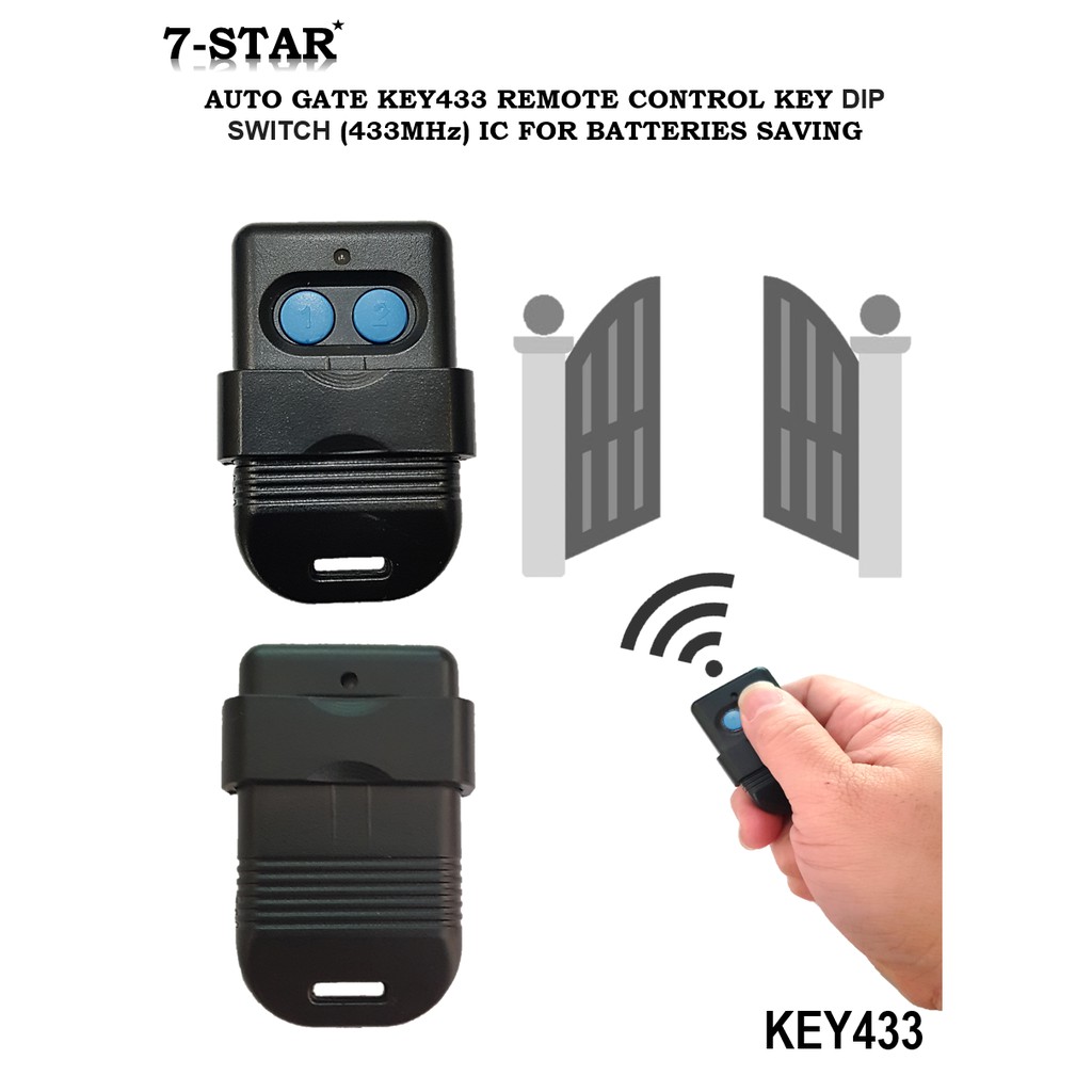 AUTO GATE KEY433 รีโมทคอนโทรล AUTOGATE KEY DIP SWITCH (433MHz) IC พร้อมแบตเตอรี่รวม