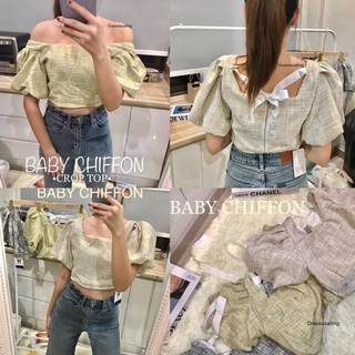 เสื้อครอปแขนตุ๊กตาผ้าทวิต •BABY CHIFFON•