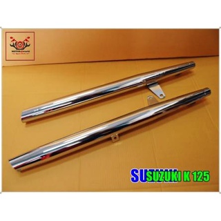 SUZUKI K125 EXHAUST MUFFLER "CHROME" PLATE (1 PAIR) // ท่อไอเสียคู่ ชุบโครเมี่ยม สินค้ามาตรฐาน ผ่านการรับรอง มอก.