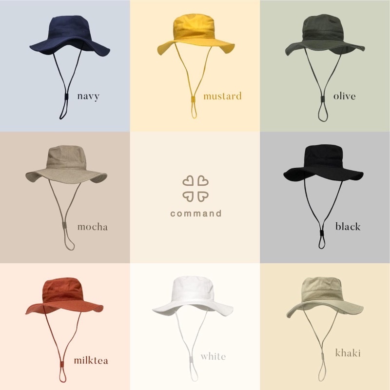 หมวกเดินป่าปีกกว้าง Buckethat มีเชือกปรับระดับ – โปรปัง
