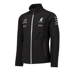 F1 เสื้อแจ็กเก็ตแข่งรถ แบบนิ่ม ลาย Mercedes-Benz AMG