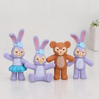 ฟิกเกอร์ mini disney duffy bear stella rabbit ขนาด 6 ซม. 4 ชิ้น/ชุด