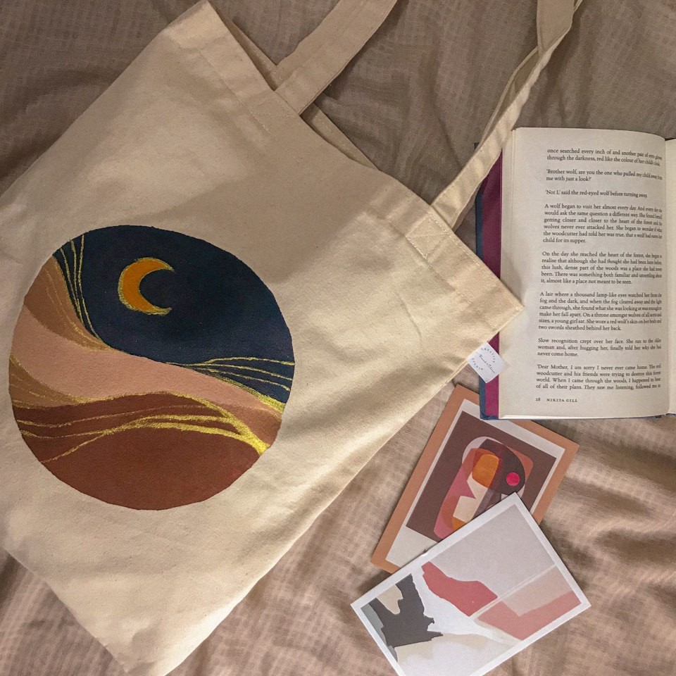 T&C Signature Midnight Moon Canvas Totes