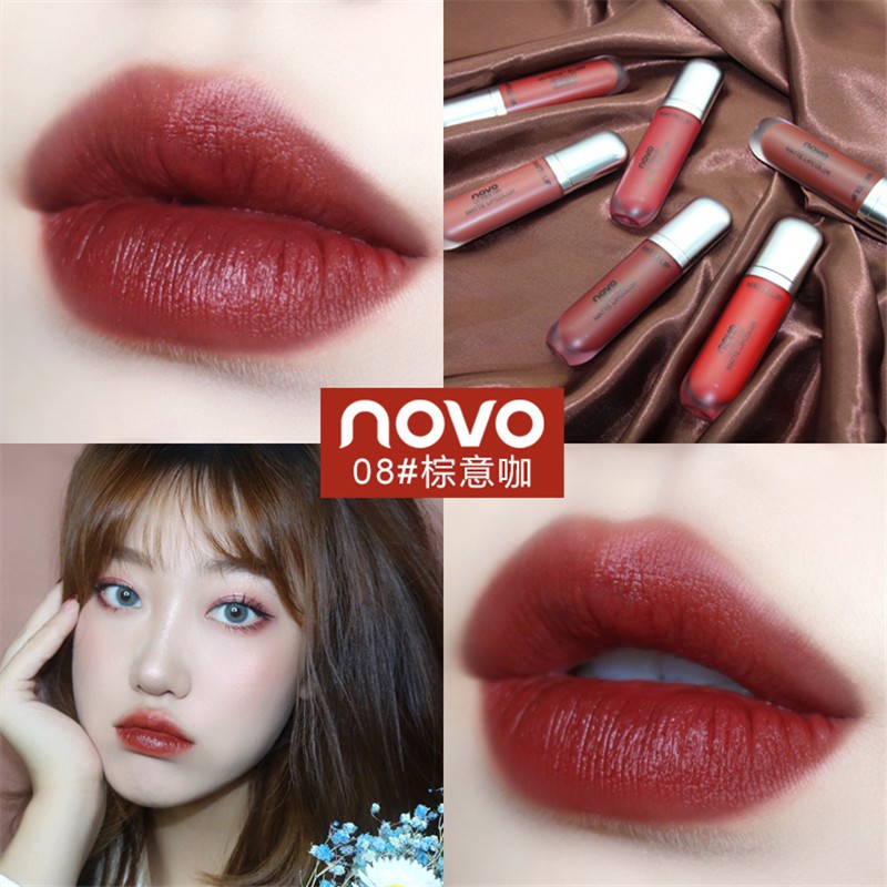 Novo Novo ครีมให้ความชุ่มชื้นกันน้ําแบรนด์ Novo Big Ultra HD Matte Lip ทนทานและป้องกันดริฟท์