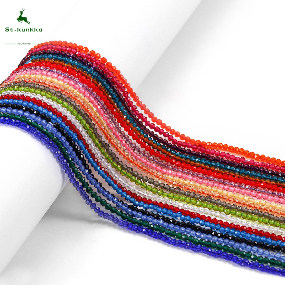ลูกปัดคริสตัลแก้ว St.kunkka (1Strand/Lot 2mm)