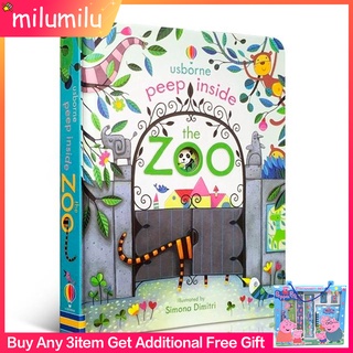 Usborne   Peep Inside The Zoo อัสเบิร์นแอบดูต้นฉบับภาษาอังกฤษในสวนสัตว์