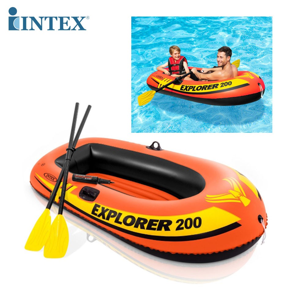 sale INTEX เรือยางเป่าลม พร้อมพายและที่สูบลมมือ Explorer 200 Boat Set รุ่น 58331