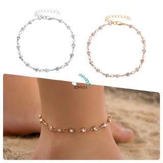 สไตล์เกาหลีตกแต่งเท้าง่ายโปร่งใส Rhinestone. กำไลข้อเท้ากลม